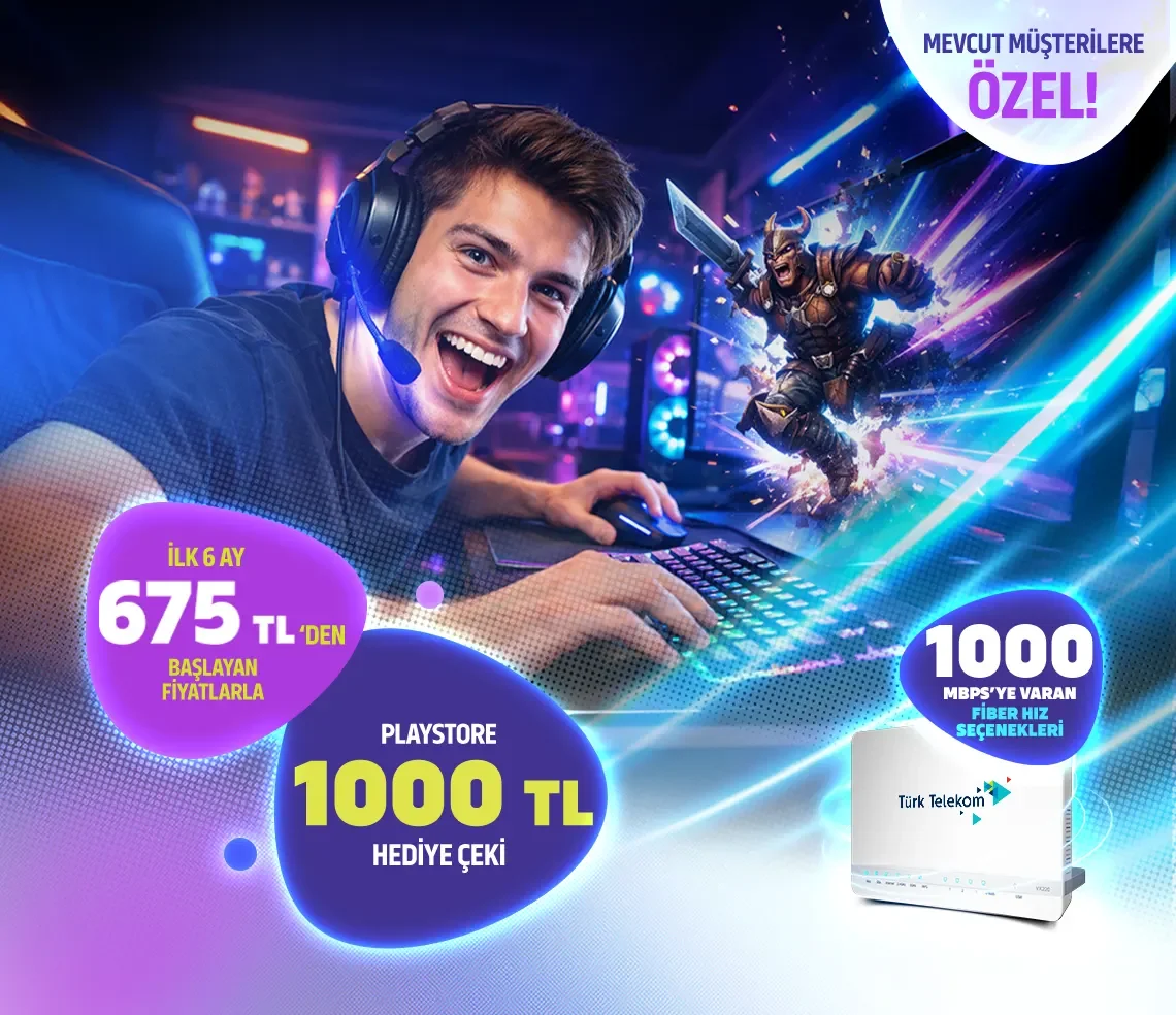 1000 Mbps’ye Varan Fiber Hız Seçenekleri ve Oyuna Özel Avantajlar GAMEON Loot Kampanyası’nda!
