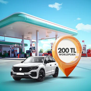 4 adet 1.500 TL ve üzeri akaryakıt alışverişinize 200 TL Worldpuan!