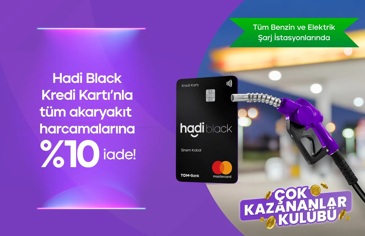 Tüm akaryakıt harcamalarında %5 iade kazan! Üstelik Çok Kazananlar Kulübü’ne Özel %10 iade!