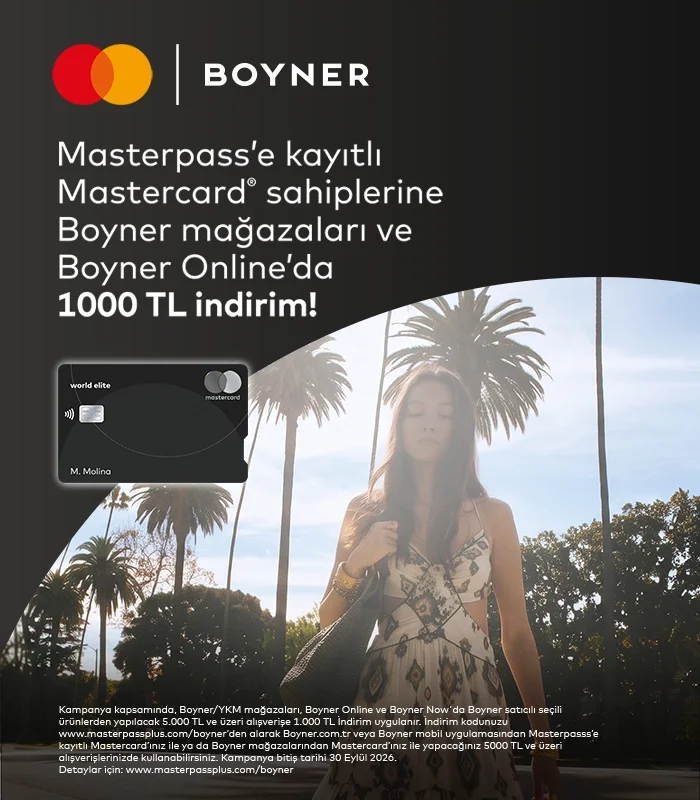 Anadolubank Mastercard sahiplerine Boyner'de geçerli 1000TL indirim kuponu hediye!