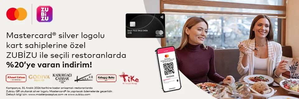 Anadolubank Silver Logolu Mastercard'lı Müşterilerimize ZUBİZU ile Seçili Restoranlarda %20’ye Varan İndirim Kampanyası