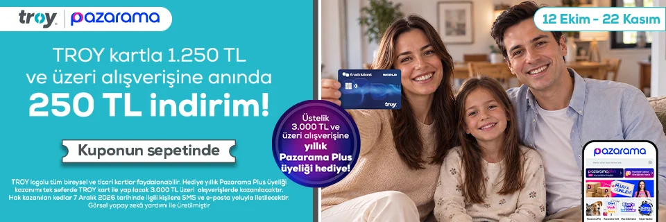 Anadolubank Troy Kartla Pazarama’da Tek Seferde 1.250 TL ve Üzeri Alışverişe 250 TL İndirim