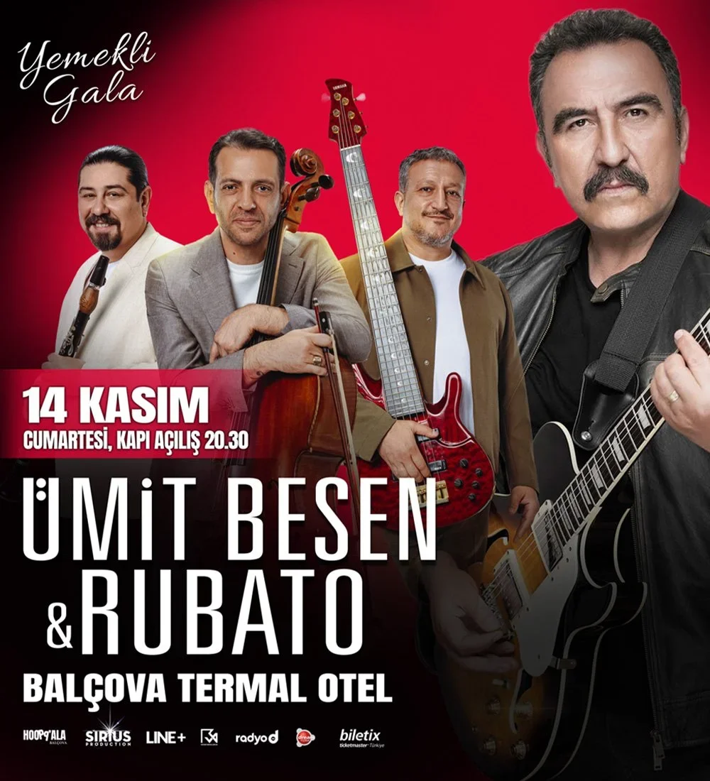 Balçova Termal Otel'de Gerçekleşecek Olan Ümit Besen & Rubato Özel Yemekli Gala Konseri Etkinlik Biletlerine %30 Daha Az Öde.