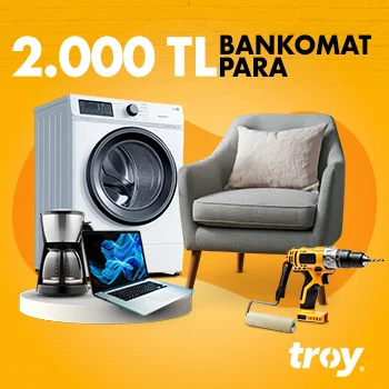 Bankomat Kart ile elektronik, beyaz eşya, mobilya ve yapı marketi alışverişlerinize 2.000 TL Bankomat Para!