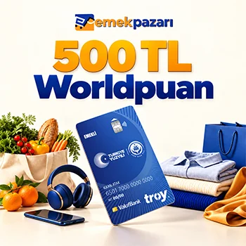 Emekli kredi kartları emekpazari.com.tr'den alışverişlerinize 500 TL Worldpuan!