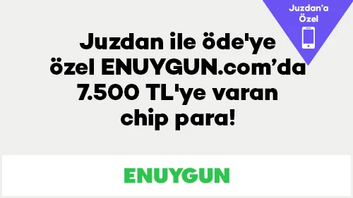 ENUYGUN.com'da seçili otellerde 7.500 TL'ye varan chip-para!