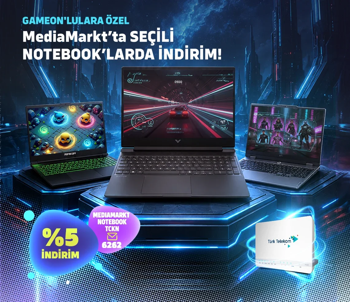 Gameon’lulara Özel Seçili Notebooklarda İndirim!