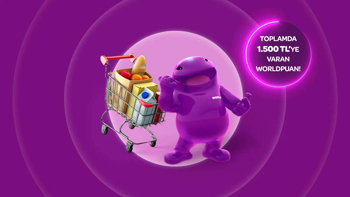 Gıda marketi ve kırtasiye alışverişlerinize toplamda 1.500 TL’ye varan Worldpuan hediye!