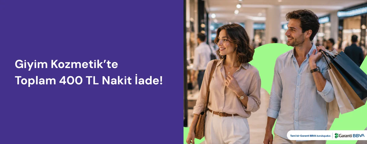 Giyim ve Kozmetik'te Toplam 400 TL Nakit İade!