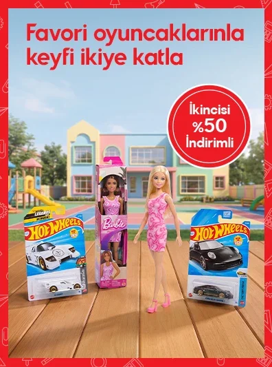 Hot Wheels ve Barbie Çeşitlerinde İkincisi %50 İndirimli