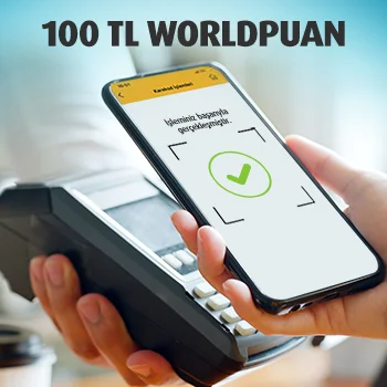 Karekod Ödeme ile her 1.250 TL alışverişinize 20 TL, toplam 100 TL Worldpuan!