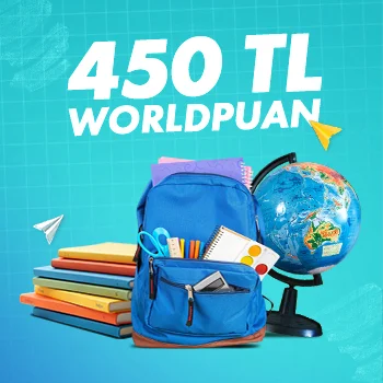 Kitap ve kırtasiye alışverişlerinize 450 TL Worldpuan!
