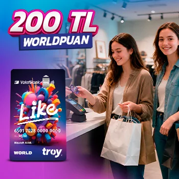 Like Card ile giyim alışverişlerinize 200 TL Worldpuan!