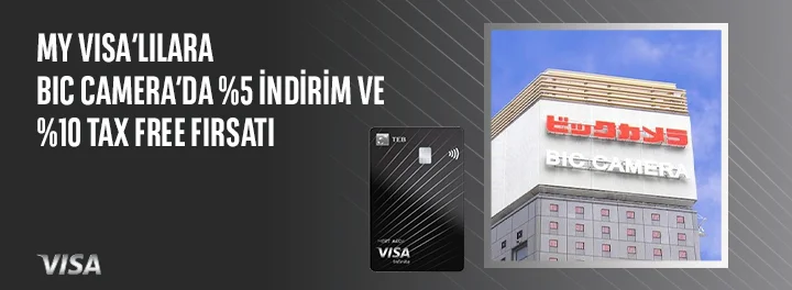 My Visa Lılara Bıc Camera da %5 İndirim ve %10 Tax Free Fırsatı