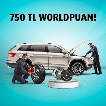 Otomotiv lastik, yedek parça ve araç bakım harcamanıza 750 TL Worldpuan!