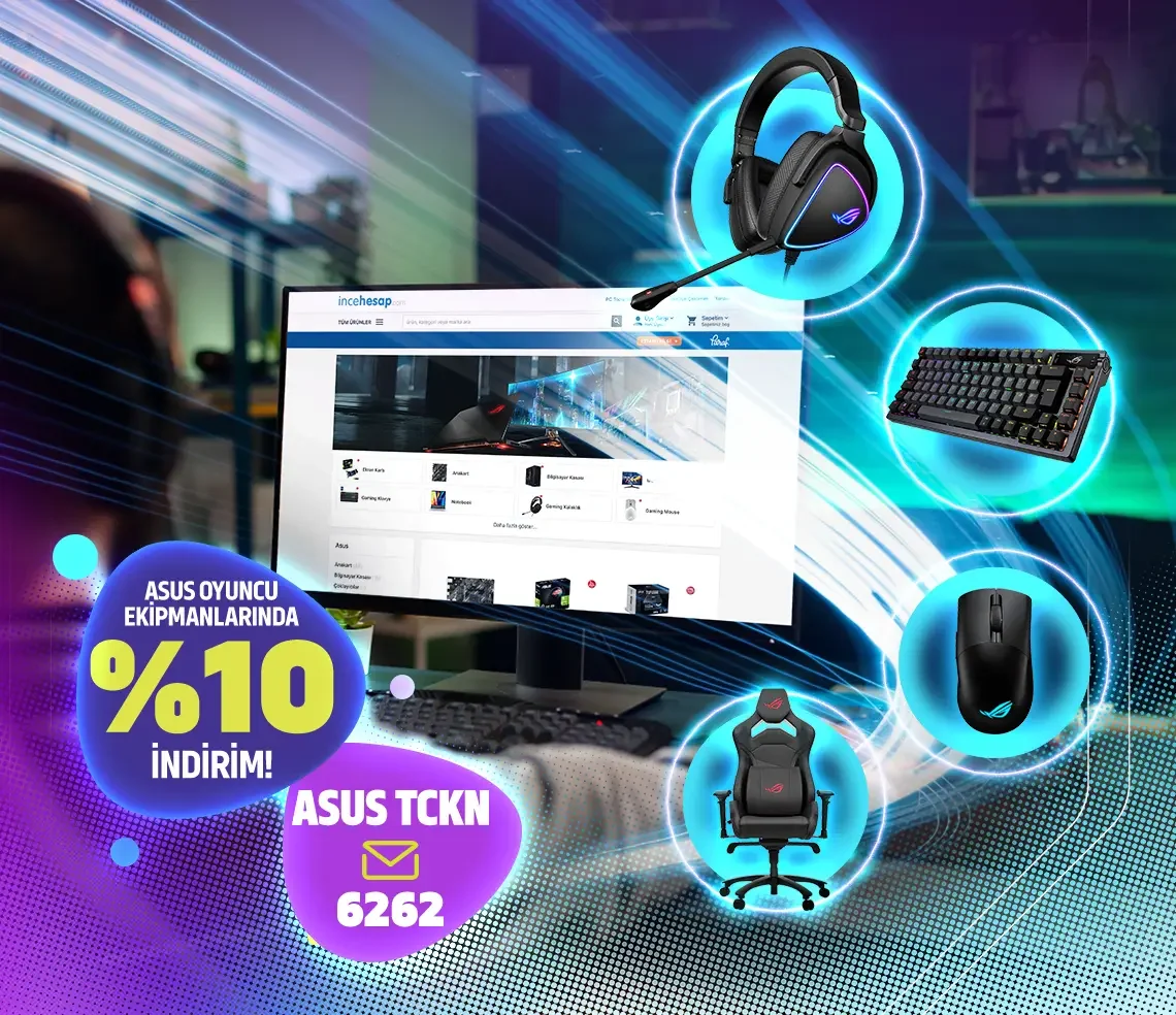 Oyunun Keyfini Çıkarmak İstiyorsan Seçili Asus Oyuncu Ekipmanlarında %10 İndirimin GAMEON ile İncehesap.com’da!
