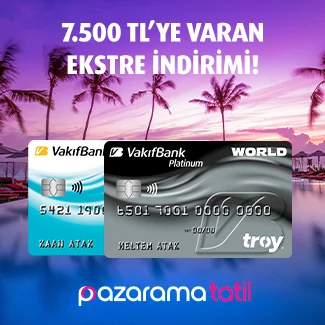 Pazaramatatil.com'dan harcamanıza 7.500 TL'ye varan ekstre indirimi!