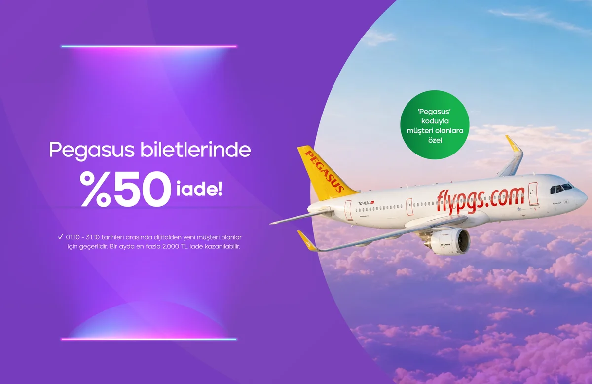 PEGASUS koduyla TOM Bank Hadi Müşterisi Ol, Pegasus harcamalarından 2.000 TL’ye varan iade kazan!