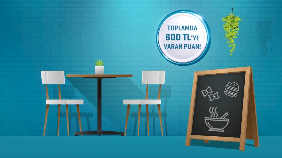 Restoran Harcamalarınıza Toplamda 600 TL'ye Varan Puan Hediye!
