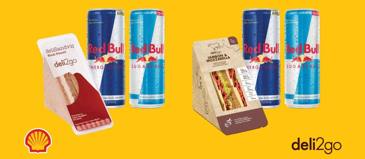 Shell ClubSmart Hep Kazan ile deli2go Sandviç ve Red Bull Menüler Avantajlı Fiyatlarla