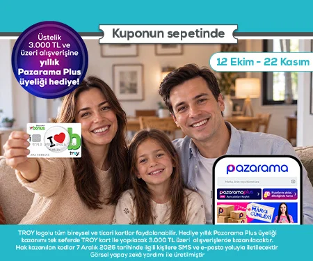 Tek seferde 1.250 TL ve üzeri alışverişe 250 TL indirim!