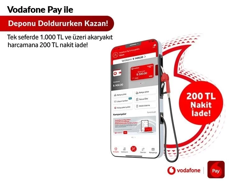 Vodafone Pay ile Deponu Doldururken Kazan!