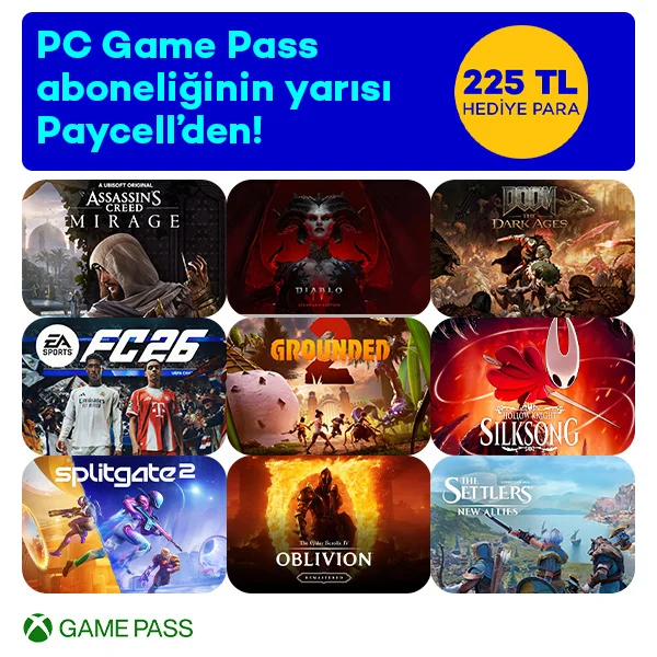 XBOX Game Pass Aboneliğinin 225 TL’ si Paycell’den!