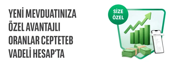 Yeni Mevduatınıza %39'a Varan Faiz Fırsatı CEPTETEB Vadeli Hesap’ta!