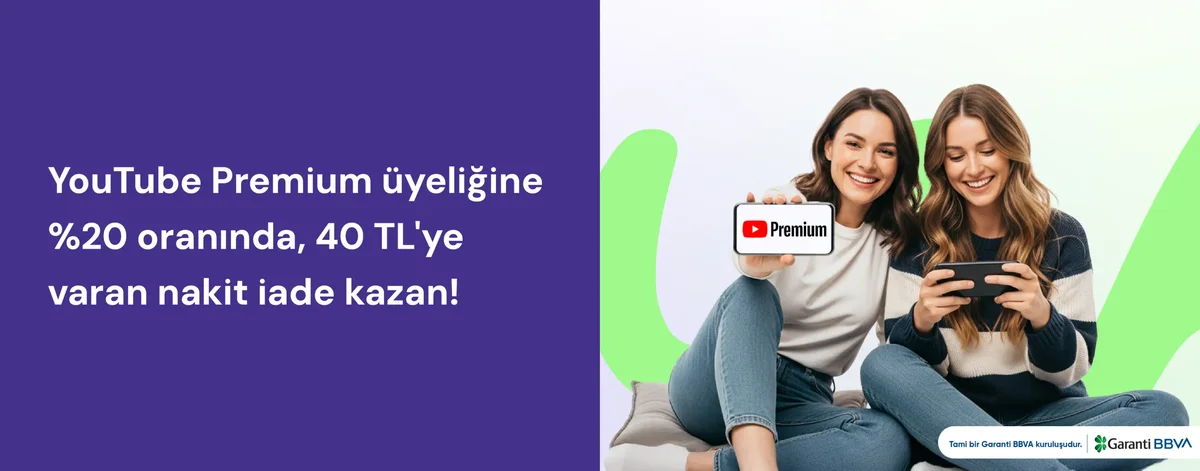 Youtube Premium Ödemelerinde %20 Oranında Nakit İade Kazan!